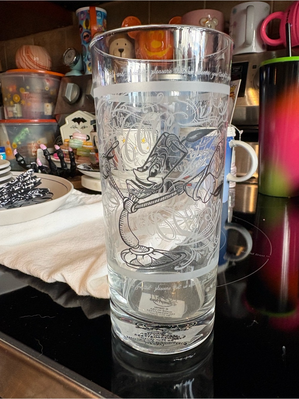 One Lumiere Disney Parks rare Glass from collection beauty and the beast. NWT✨